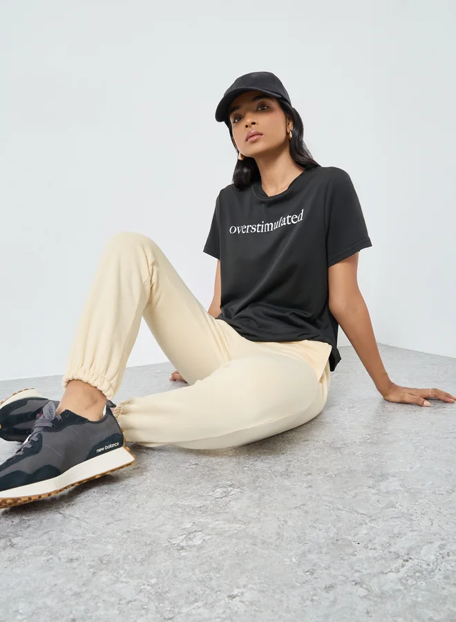 Take Two Take Two Beige Relaxed Fit Joggers