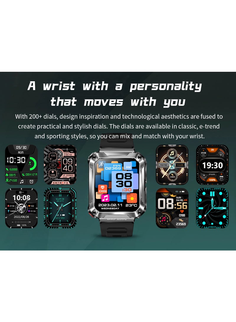 T93 Bluetooth Smart Watch With Earbuds For Android iPhone Fitness Tracker With Blood Oxygen Heart Rate Sleep Monitor Long Time Standby Sports Orange  - Image 4