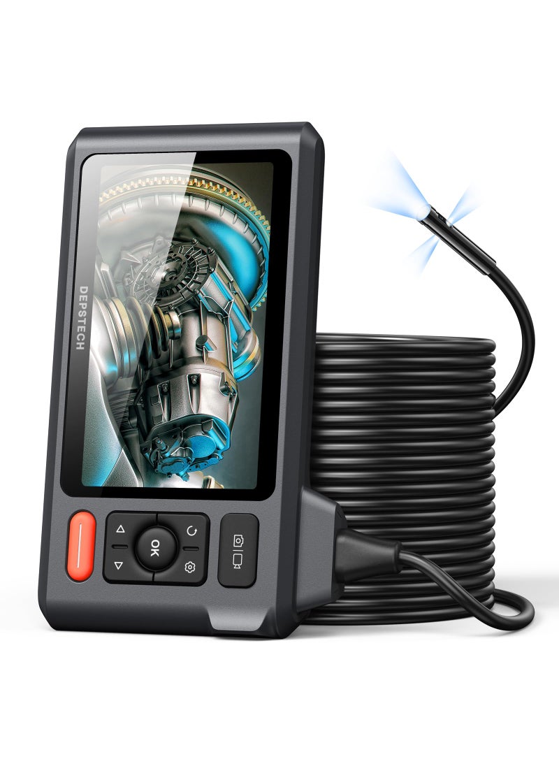 DEPSTECH Triple Lens Sewer Inspection Camera with 50FT Semi-Rigid Cable, DEPSTECH 5"IPS Screen Endoscope Camera with Lights, 1080P Industrial Borescope, Split Screen, Waterproof Drain Pipe Camera,Carrying Case  - Image 1