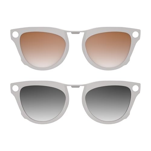 HIBLOKS 2Pcs Polarized Clip-on for Ray-Ban Meta Skyler & Gen 2 (RW4010/RW4014 52-20), Grey Frame Discoloration Clips for RayBan Skyler Accessories Protect Your Eyes, Cool and Fashion (Grey+Brown) - Image 1