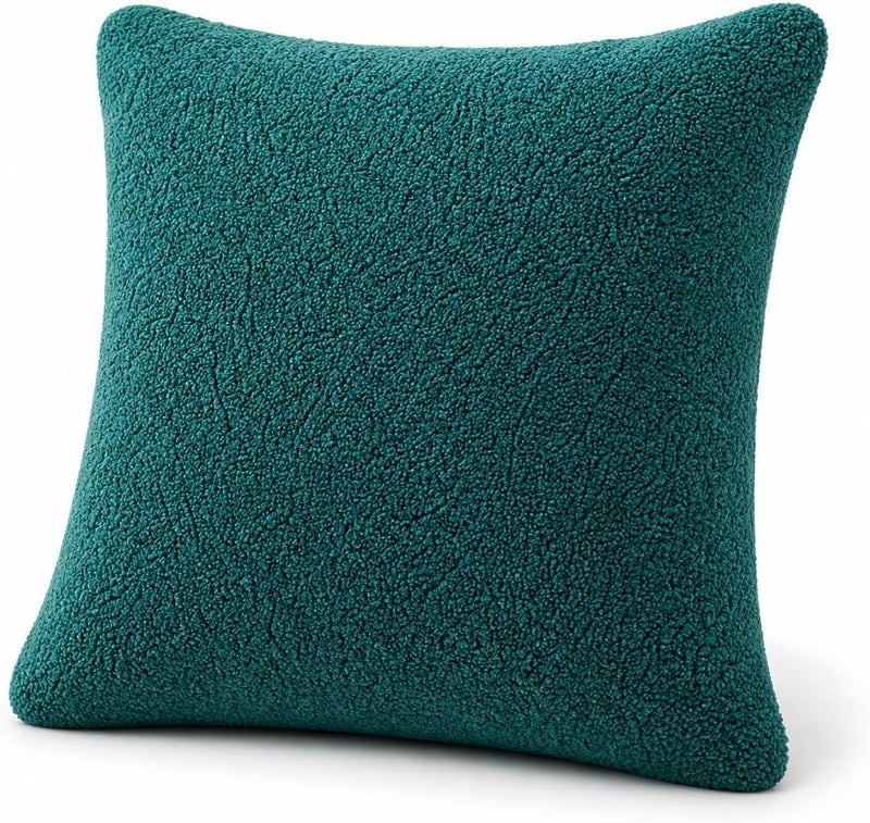Reafort Ultra Soft Sherpa Euro Sham Pillow Cover 26" x 26", Plush Fluffy Decorative Cushion Cover with Zipper Closure, Cozy Faux Fur Throw Pillow Case (Evergreen, 26"x26" Euro Sham) - Image 1