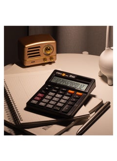 Deli Deli EM01320 Desktop Calculator | 12 Digits | Solar & LR54 Battery Powered | 120-Step Check | Black | Ideal for Office & School Use (1PCS/Color Box)  - Image 2