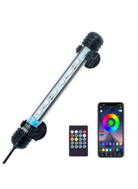 Led Aquarium Light,Fish Tank Light With Remote Controller&App Control,Diy Full Spectrum Optional Color&Intelligent Timing And Dimming,29 Light Modes And 4 Music Control Modes 6LedsRgb 7.5''