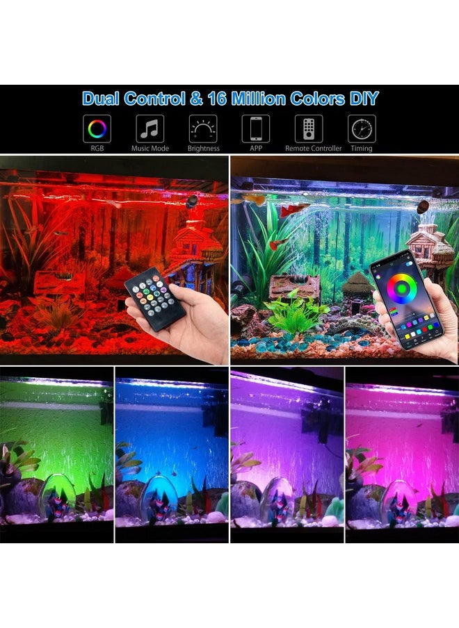 Led Aquarium Light,Fish Tank Light With Remote Controller&App Control,Diy Full Spectrum Optional Color&Intelligent Timing And Dimming,29 Light Modes And 4 Music Control Modes 6LedsRgb 7.5''