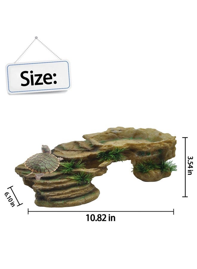 kathson Turtle Basking Platform,Tortoise Resin Climbing Rock Rectangular Resting Terrace Tank Accessories,Reptiles Dock Hide Cave Habitat Decoration for Bearded Dragon Lizard Geckos Spiders (3 PCS) - Image 3