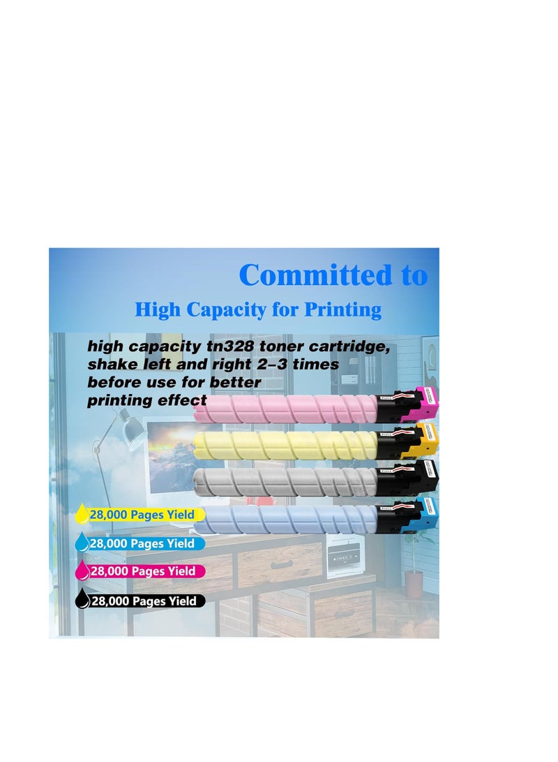 Terabyte TN328 TN-328 Toner Cartridge TN328K TN328C TN328M TN328Y Compatible Konica Minolta TN328 Toner use for Konica Minolta Bizhub C250i C300i C360i C450i C550i C650i C7130i Printer - Image 2