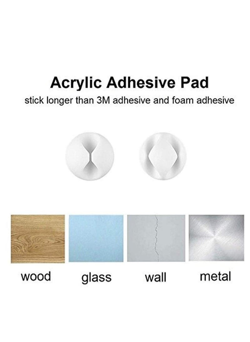 Barakah Cable Clips Self Adhesive Desk Cord Organizing Wire Holder System Cord Hooks for Durable Cord Management Long Lasting Wire Holder Desktop Cord Tidy Holder Management for TV PC Laptop - Image 5