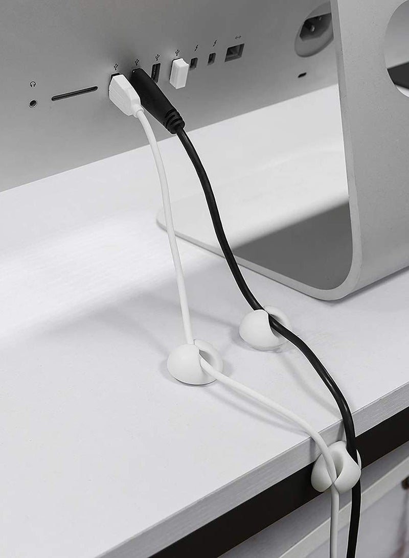 Barakah Cable Clips Self Adhesive Desk Cord Organizing Wire Holder System Cord Hooks for Durable Cord Management Long Lasting Wire Holder Desktop Cord Tidy Holder Management for TV PC Laptop - Image 3