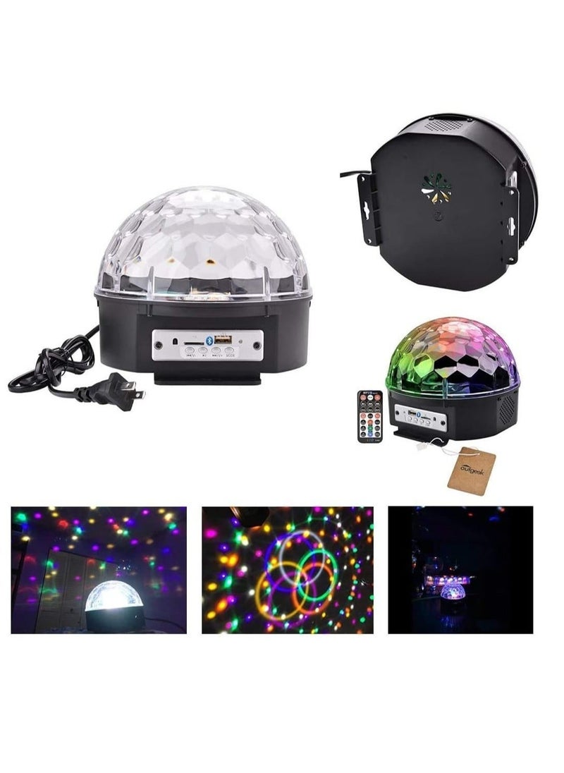 Generic - 6-Color LED Bluetooth DJ Stage Lights – Rotating Crystal Magic Ball with Sound Activation, Remote Control, MP3 Playback  USB for Disco, , KTV, Club, Pub, and Events - Image 1