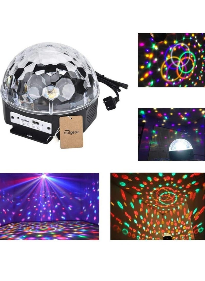 Generic - 6-Color LED Bluetooth DJ Stage Lights – Rotating Crystal Magic Ball with Sound Activation, Remote Control, MP3 Playback  USB for Disco, , KTV, Club, Pub, and Events - Image 1