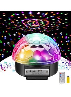 6-Color LED Bluetooth DJ Stage Lights – Rotating Crystal Magic Ball with Sound Activation, Remote Control, MP3 Playback  USB for Disco, , KTV, Club, Pub, and Events