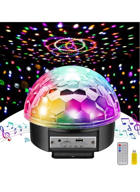 6-Color LED Bluetooth DJ Stage Lights – Rotating Crystal Magic Ball with Sound Activation, Remote Control, MP3 Playback  USB for Disco, , KTV, Club, Pub, and Events