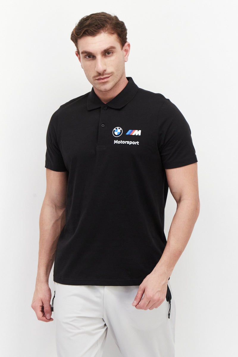 PUMA قميص بولو قصير الأكمام للتدريب من بومّا × بي إم دبليو للرياضة للرجال، أسود - Image 1