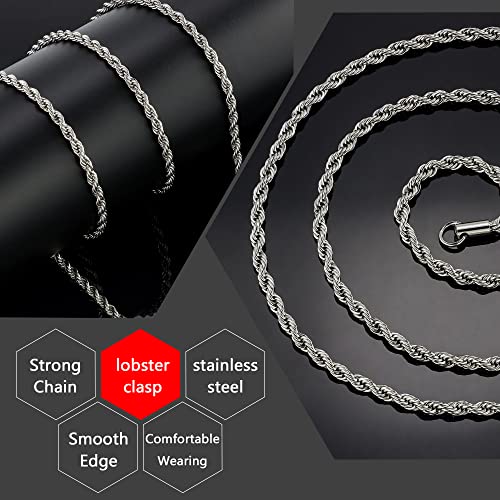 HolyFast Twist Chain Necklace - Stainless Steel Rope Jewelry for Men & Women - Image 4
