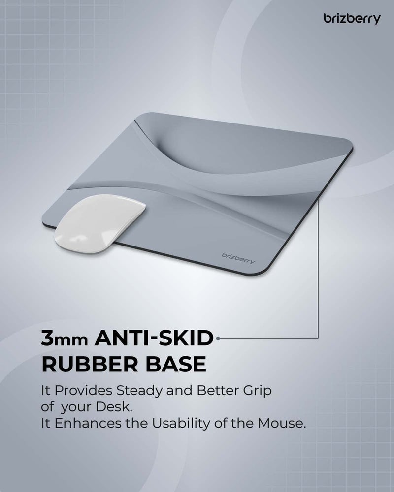 ARTBRIZ® Brizberry Art-Pro Mouse Pad, Optimised for Speed and Precision, Premium Anti Skid Rubber Base, for Office Desktop Laptop PC Mac, 240mm x 240mm x 3mm (115S - Pack of 1) - Image 3