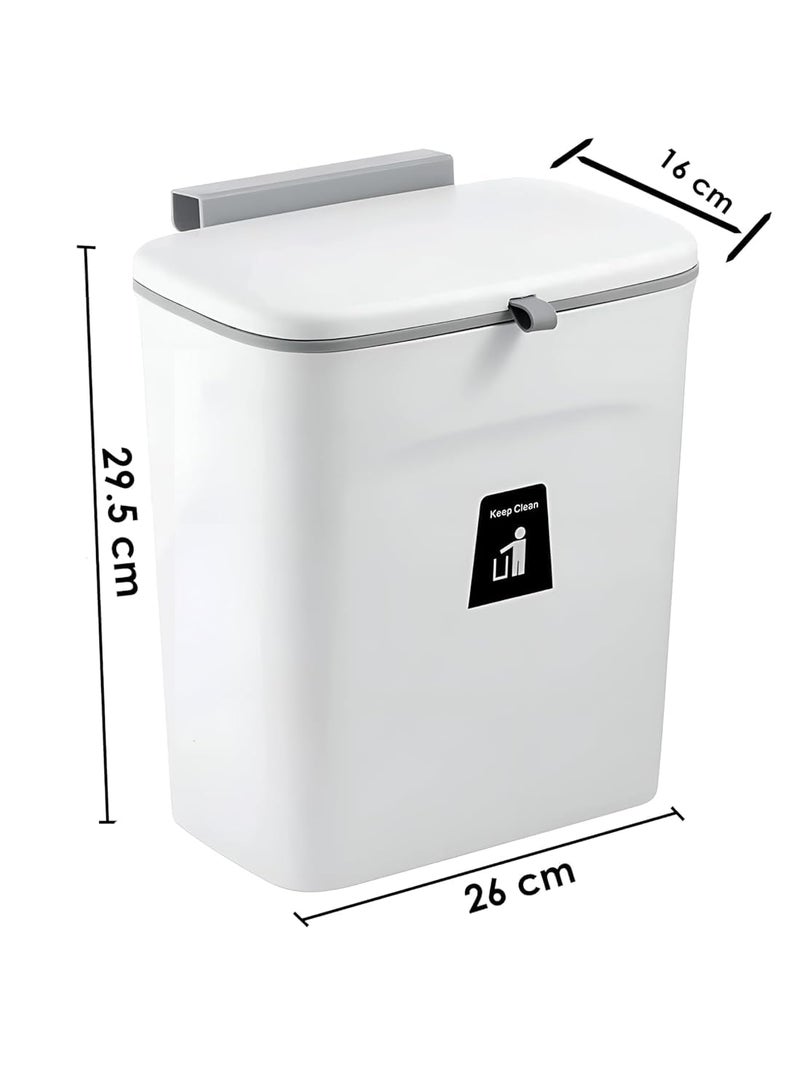 PYEBE Kitchen Compost Bin - Hanging Trash Can with Lid - Mountable Garbage Bin for Countertop, Under the Sink, Bedroom, Office - Indoor Trash bin, Dustbin for kitchen - Image 3
