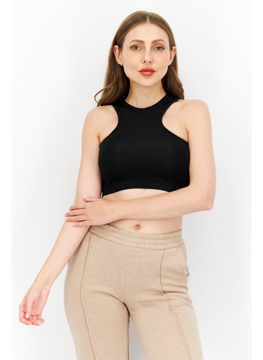 Women Crew Neck Sleeveless Solid Crop Top, Black - pzsku/ZAFF915B2EA9DF7CC60C1Z/45/_/1724350918/ad9298ba-1e4a-4c2f-ad93-064898086299