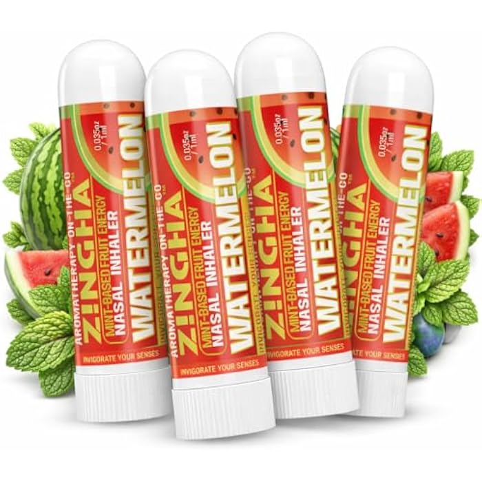 Z!NGHA Natural Aromatherapy Nasal Stick Boost Focus & Enhance Breathing | Portable Sinus Relief & Relaxation Nasal Inhaler Stick | Essential Oil Blend for Stress and Congestion (Watermelon) - Image 1