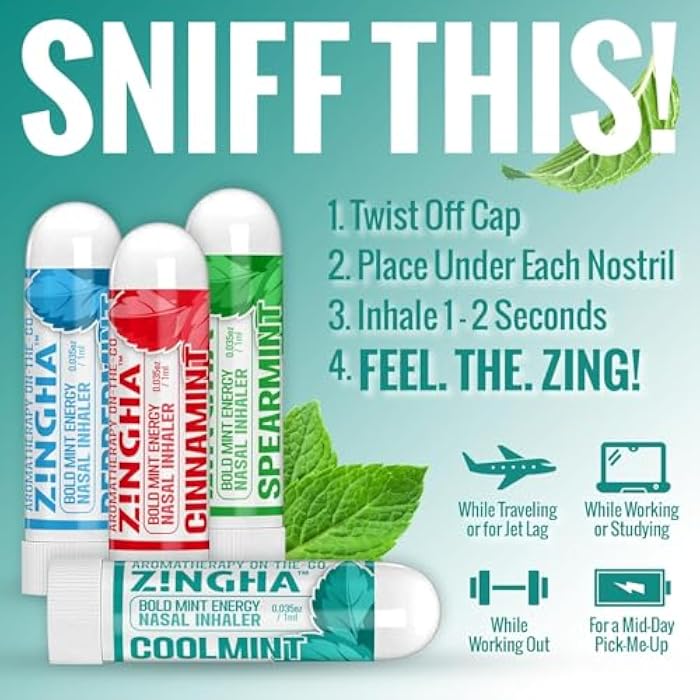 Z!NGHA Natural Aromatherapy Nasal Stick Boost Focus & Enhance Breathing | Portable Sinus Relief & Relaxation Nasal Inhaler Stick | Essential Oil Blend for Stress and Congestion (Watermelon) - Image 3