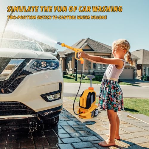EP EXERCISE N PLAY Kids Clean Car - Kids Car Washer Toys with Scraper Sponge Towel - Toddler Pretend Playing Tools Car Wash Gun Manual Pressure - Role Playing Toy Gift for Boys Girls - Image 2