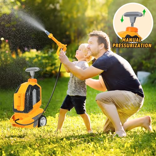 EP EXERCISE N PLAY Kids Clean Car - Kids Car Washer Toys with Scraper Sponge Towel - Toddler Pretend Playing Tools Car Wash Gun Manual Pressure - Role Playing Toy Gift for Boys Girls - Image 5
