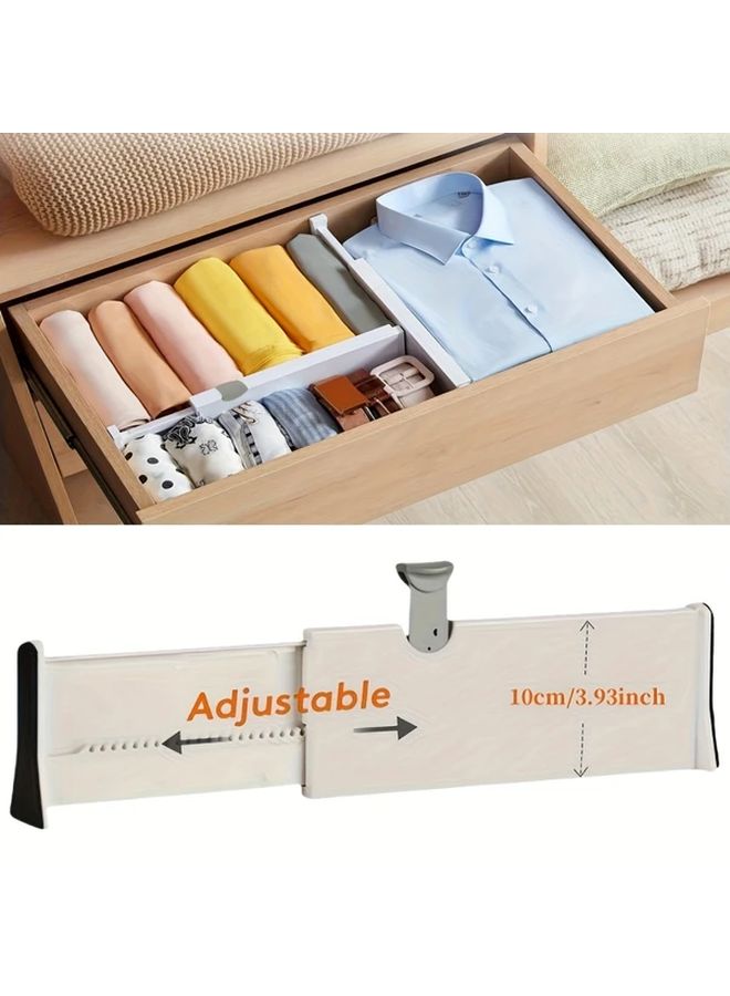 White Expandable Drawer Dividers Adjustable Organizer For Home Storage 1pc - Image 1