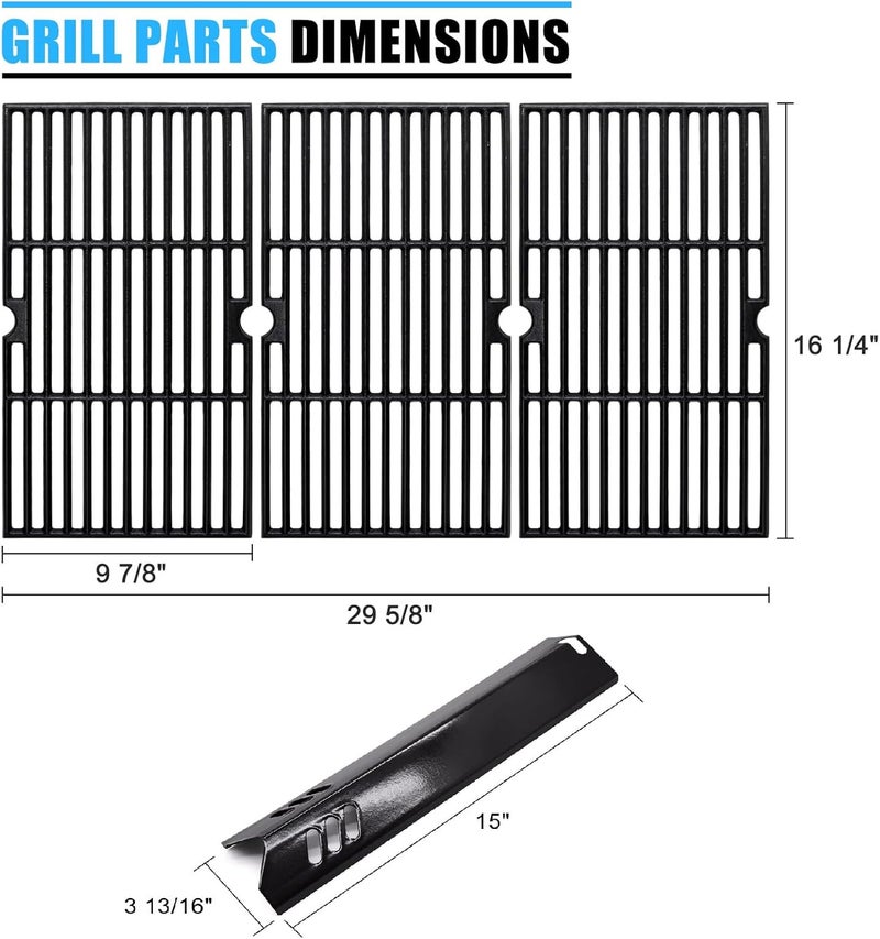 Adviace Replacement Parts for Dyna-Glo DGF510SBP DGF510SSP, Drip Pan Grease Tray & Grill Grates & Heat Tents for Dyna Glo DGF510SBP 5 Burner Grill - Image 4