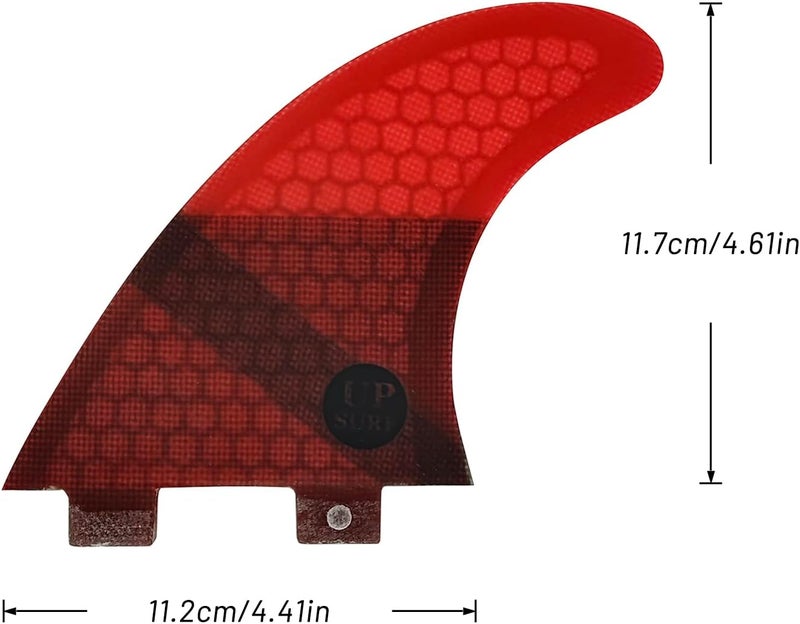UP SURF Surfing 3fins S Size Double Tabs Surfboard Fins Base Tri fins Surfboard Thrusters Fiberglass Honeycomb - Image 3