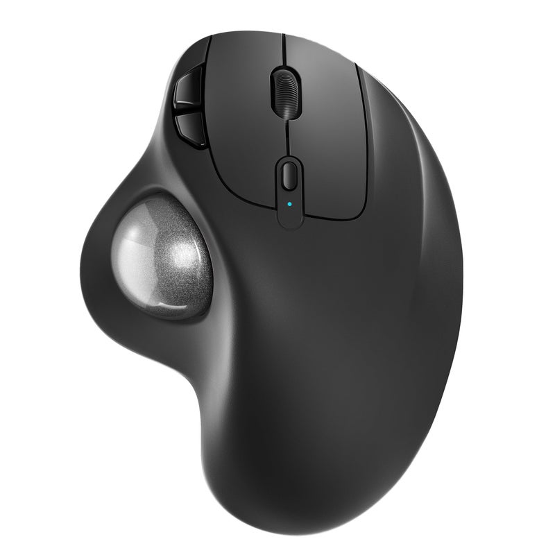 Nulea M501 Wireless Trackball Mouse, Rechargeable Ergonomic, Easy Thumb Control, Precise & Smooth Tracking, 3 Device Connection (Bluetooth or USB Receiver), Compatible for PC, Laptop, Mac, Windows. - Image 1