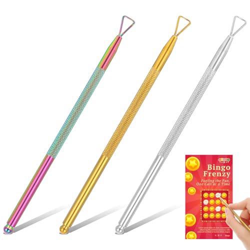 JIYIN 3 Pcs Lottery Ticket Scratcher Tool Metal Scratch Off Tool Lottery Scratcher Tool Lotto Scratcher Label Scraper MultiUse Scraping Tool for Flawless Reveals Pin Numbers on Present Cards - Image 1
