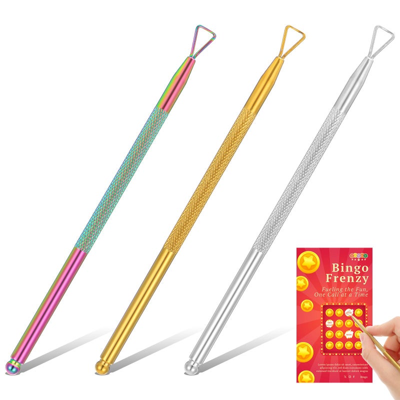 JIYIN 3 Pcs Lottery Ticket Scratcher Tool Metal Scratch Off Tool Lottery Scratcher Tool Lotto Scratcher Label Scraper MultiUse Scraping Tool for Flawless Reveals Pin Numbers on Present Cards - Image 3