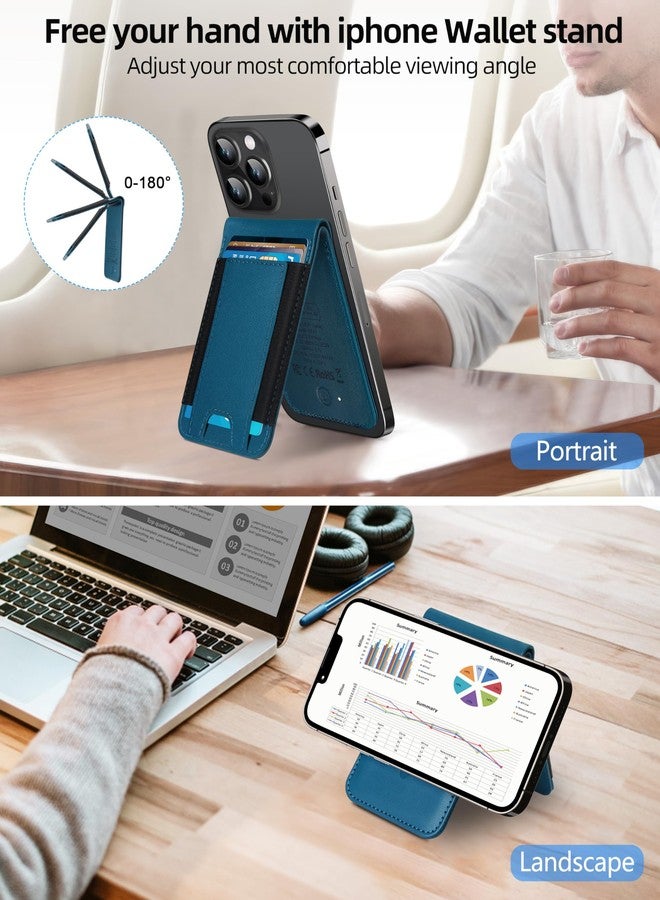 اكسترا لايف محفظة ExtreLife المغناطيسية لمحفظة Magsafe، متوافقة مع Apple Find My، لسلسلة iPhone 17/16/15/14/13/12، حامل لـ 8 بطاقات، حامل قابل للتعديل، مانع لتقنية RFID، أزرق - Image 5