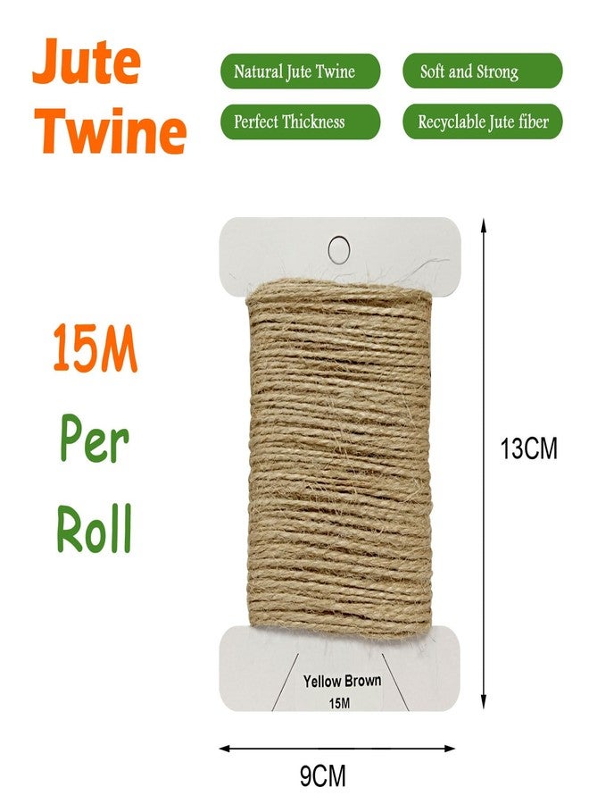QCZKB Jute Twine 10yards Long Twine String for Crafts Gift Wrapping Packing Gardening Crochet Knitting Macrame Decor (Yellow Brown) - Image 3