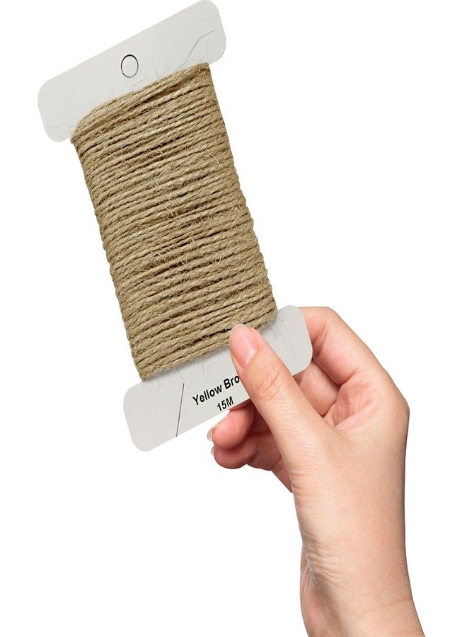 QCZKB Jute Twine 10yards Long Twine String for Crafts Gift Wrapping Packing Gardening Crochet Knitting Macrame Decor (Yellow Brown) - Image 2