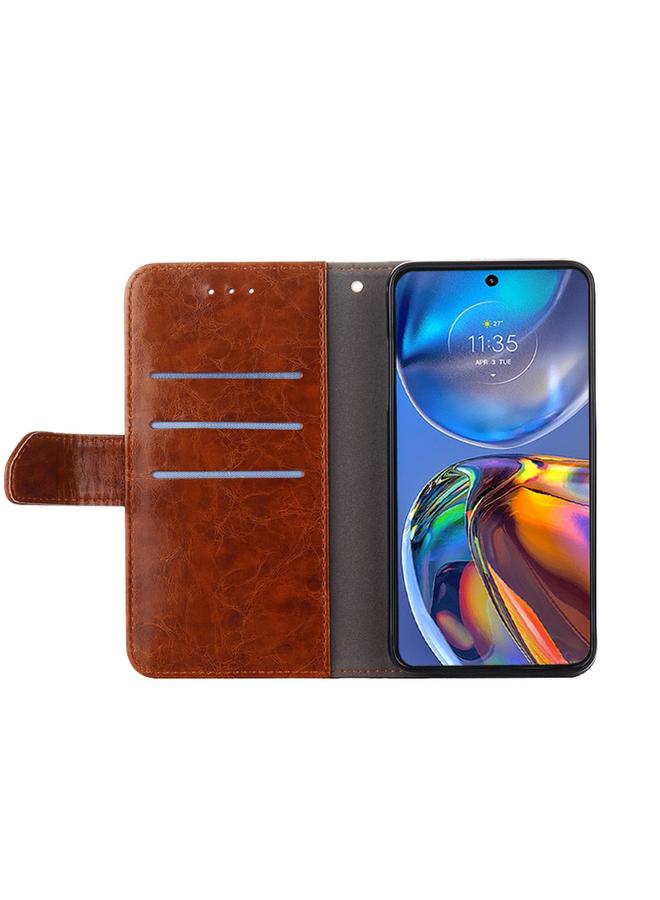 اس-توب جراب لهاتف Motorola Moto G52 4G/G82 5G جراب هاتف جلدي قابل للطي بخياطة هندسية أفقية - Image 4