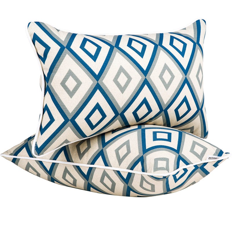 JMGBird Water-Repellent Outdoor Lumbar Pillows Set of 2 with Inserts - 12x20 Inch Color-Lasting Durable Patio Pillows for Outdoor Furniture - Image 1