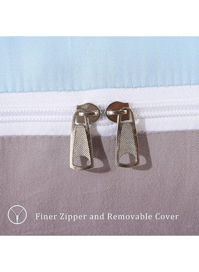 ELNIDO QUEEN U-Shaped Pregnancy Pillow Full Body Maternity Pillow 55x28 Inch with Cotton Cover for Back, Belly, Hips & Legs Support (Blue/Grey) - Image 4