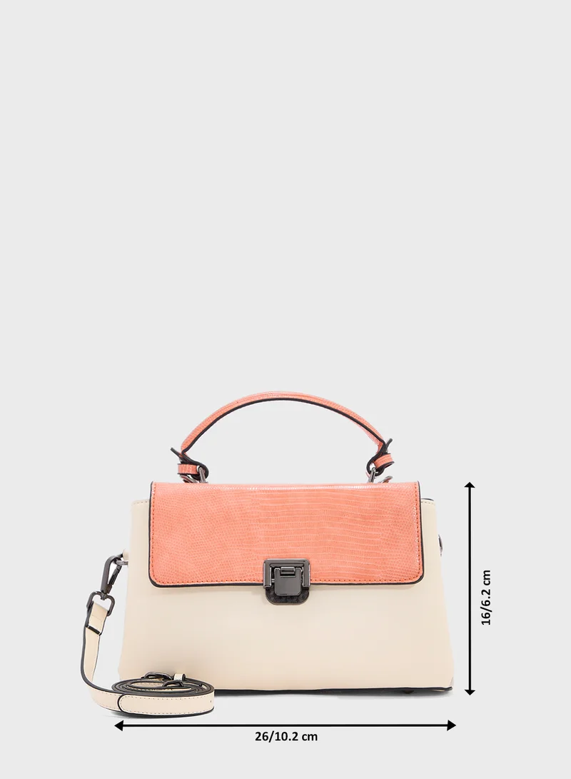 ELLA Metal Clasp Satchel Bag