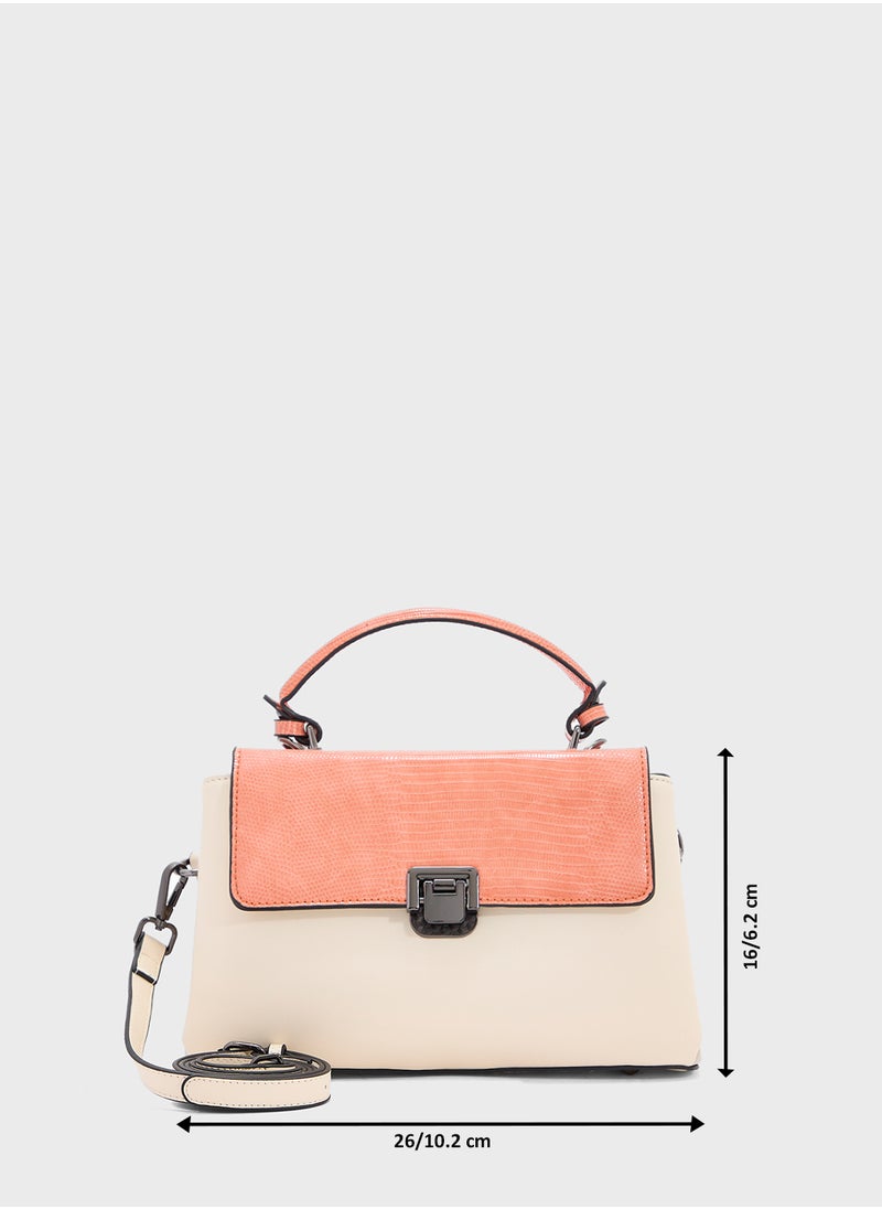ELLA - Metal Clasp Satchel Bag - Image 1