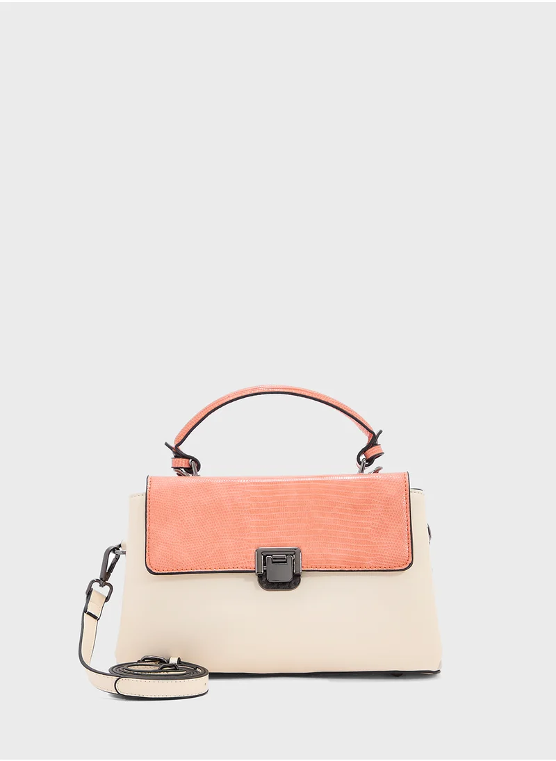 ELLA Metal Clasp Satchel Bag