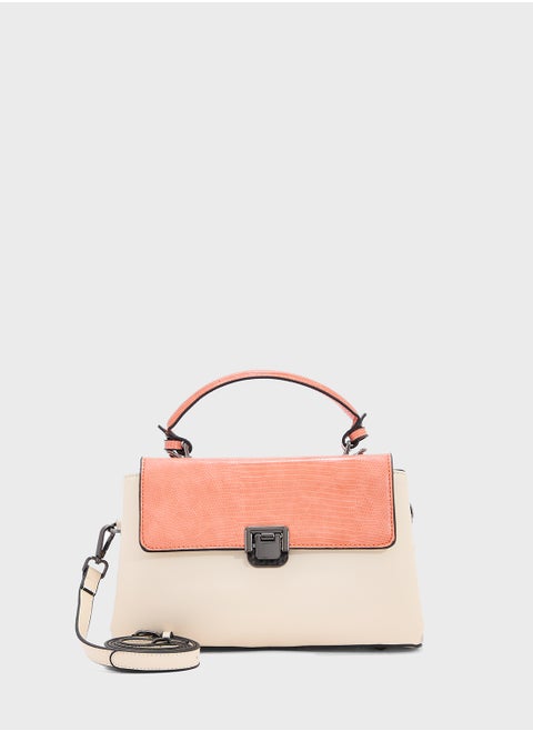 Metal Clasp Satchel Bag