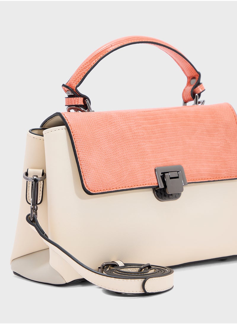 ELLA - Metal Clasp Satchel Bag - Image 1