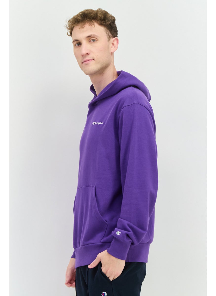 Champion Men Sportswear Fit Outdoors Hooded Sweatshirt, Purple  - Image 2