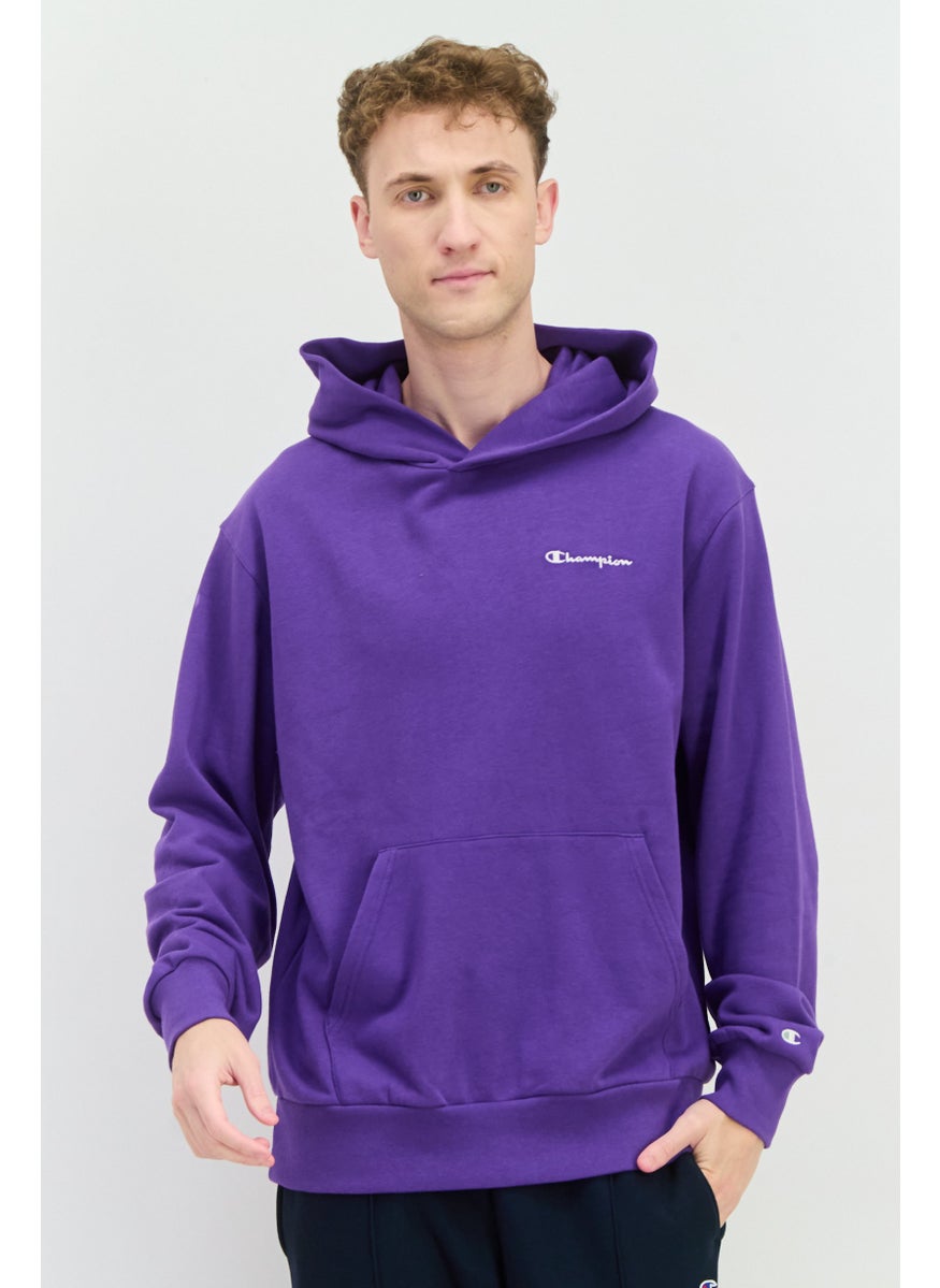 Champion Men Sportswear Fit Outdoors Hooded Sweatshirt, Purple  - Image 1