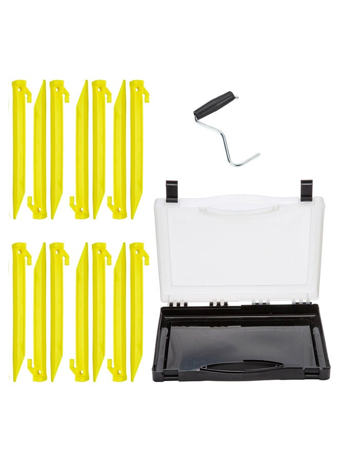 السنيدي طقم أوتاد خيمة، أطناب، اصفر، طقم 14 قطع مقاس 22 سم - Image 4