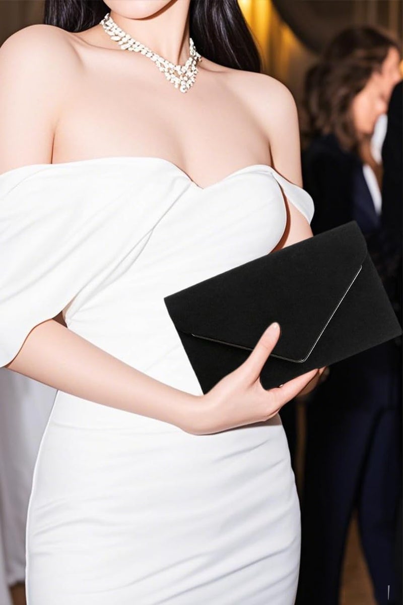 Naimo Suede Evening Bag Clutch Handbag Velvet Flap Envelope Clutches Wedding Party Prom Bridal Purse - Image 2