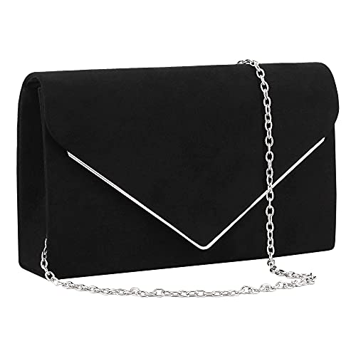 Naimo Suede Evening Bag Clutch Handbag Velvet Flap Envelope Clutches Wedding Party Prom Bridal Purse - Image 1