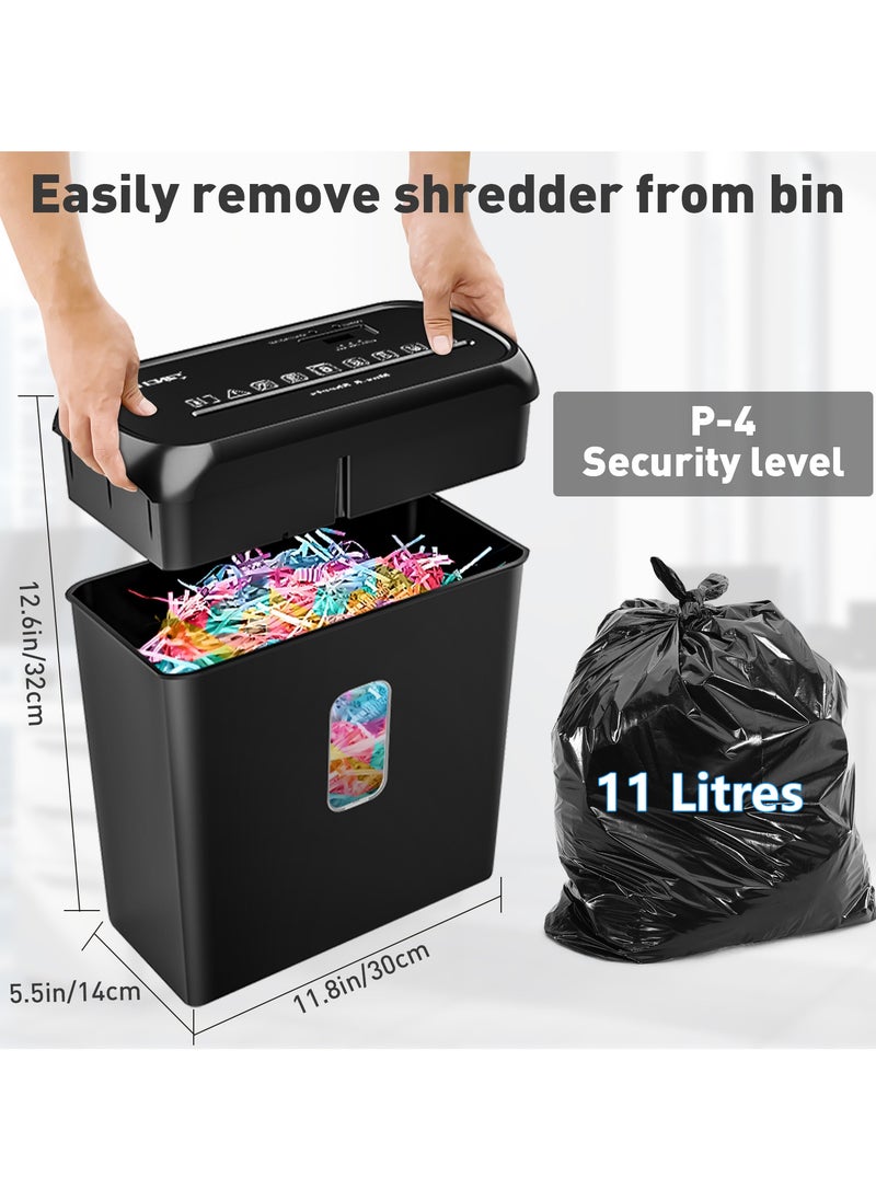 SINCHER SCH06 Cross-Cut Paper Shredder - 6-Sheet Capacity, Shreds CDs and Credit Cards, Portable Handle, 11L Waste Bin - Ideal for Home or Office  - Image 5