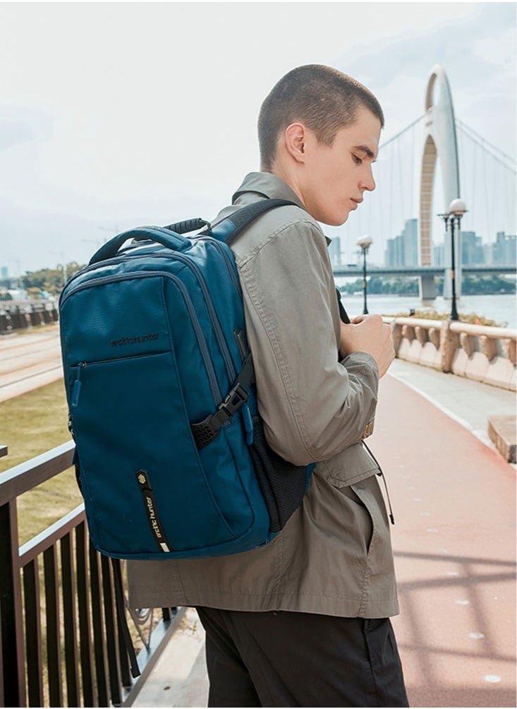 Classic Laptop Travel Backpack, Large Professional Waterproof Bag with USB Charging and Headset Port for Men, Blue - pzsku/ZAFF9CEA7E1588957BC49Z/45/_/1701453217/af6aa793-af5e-4317-a0fc-161e8e75b50c