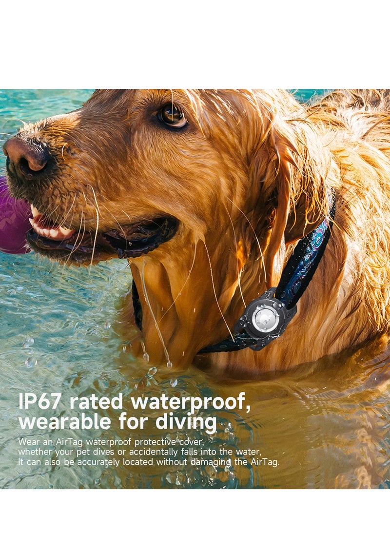 SYOSI - Holder for Airtag, 2Pcs Dog Collar Holder for Airtag, Ip67 Waterproof Screw Full Cover Hard Tpu Full Protection Apple Airtag, With Key Ring for Airtag Holder for Key, Backpack ,Luggage, Cat, Dog - Image 1